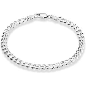 Miabella 925 Sterling Silver Italian 5mm Solid Diamond-Cut Cuban Link Curb